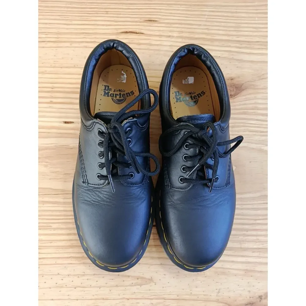 Dr Martens 8053 Black Leather Padded Collar Shoes Oxford Mens 7 Womens 8 EU 39